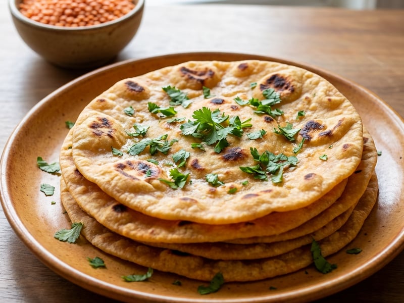 Indian Flatbreads from Red Lentils