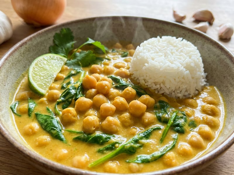 Creamy Chickpea Curry with Spinach
