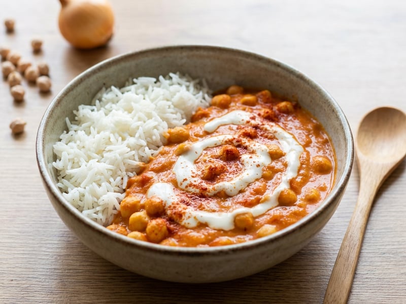 Creamy Chickpea Curry with Basmati Rice