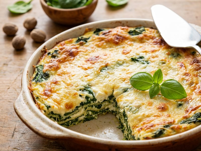 Spinach Lasagna with Ricotta and Parmesan
