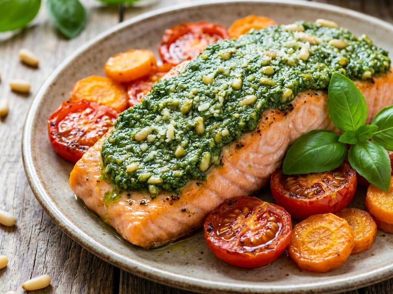 Salmon with Vegetables from the Baking Sheet
