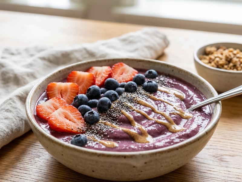 Refreshing Forest Berry Bowl (Acai-Style) with Almond Butter