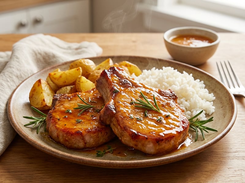Sweet and Sour Pork Chops with Orange and Honey