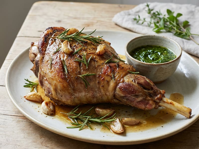 Leg of Lamb with Mint Sauce