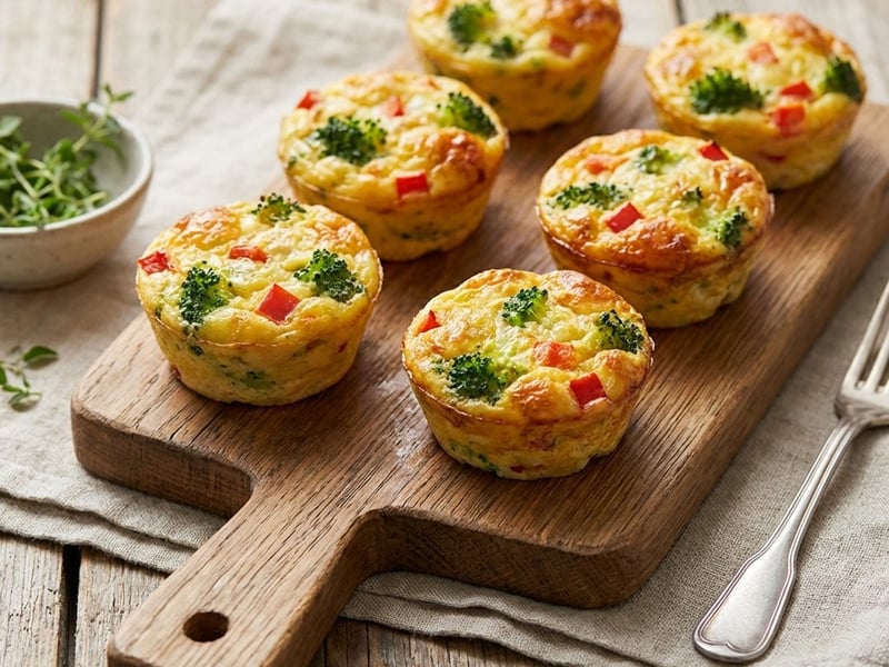 Egg Muffins with Broccoli and Bell Pepper