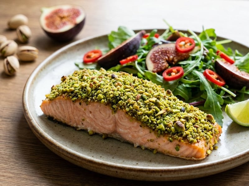Lachs in Pistazienkruste mit Feigensalat