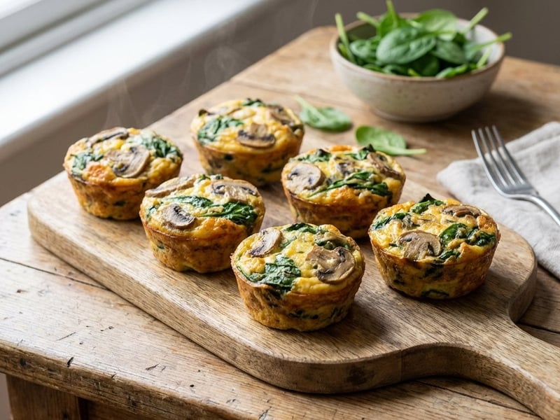 Egg Muffins with Mushrooms and Spinach | Healthy Breakfast
