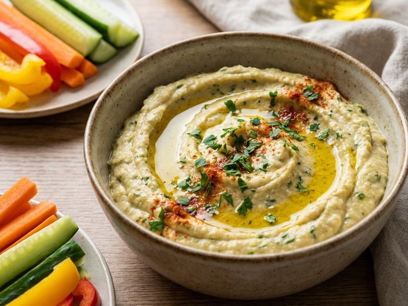 Creamy Zucchini Hummus | Light Low-Carb Dip