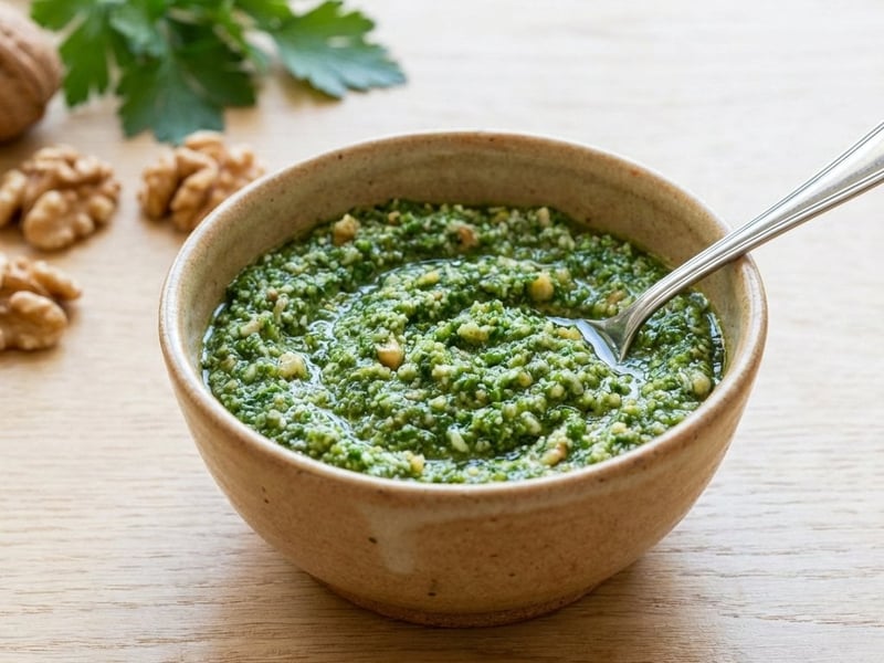 Frisches Petersilienpesto mit Walnüssen