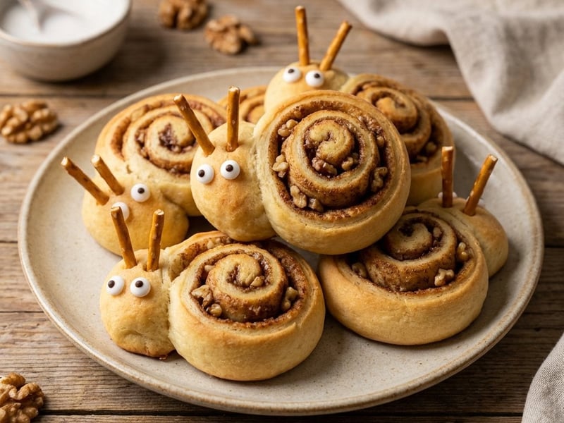 Fluffy Cinnamon Snail Rolls with Walnuts