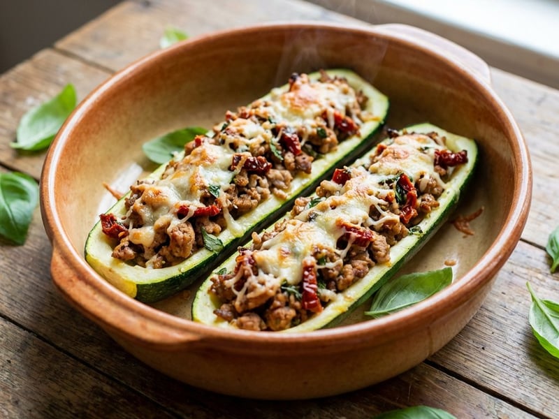 Überbackene Zucchini mit Hackfleisch