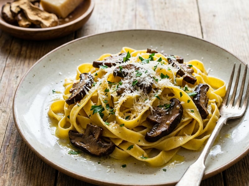 Quick Pasta with Porcini Mushrooms