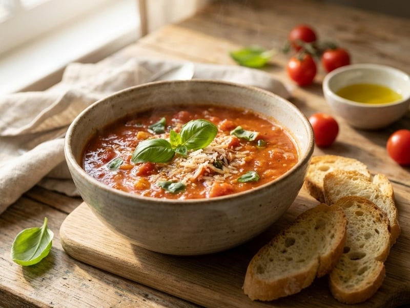 Tomatensuppe mit Basilikum