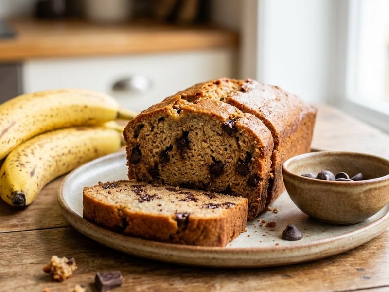 Moist Banana Bread with Chocolate