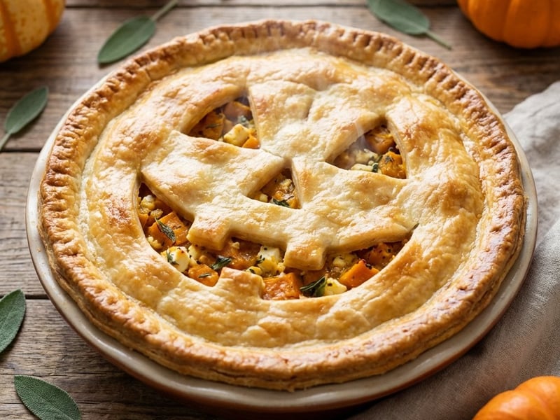 Herzhafter Halloween-Kürbiskuchen