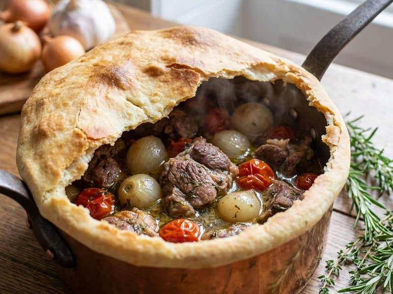 Lamb Pot with Rustic Bread Crust