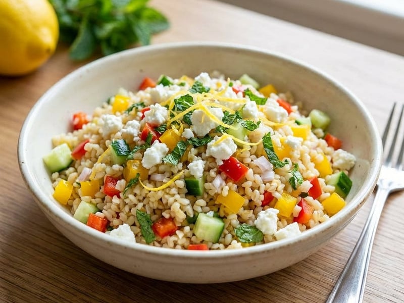Fresh Bulgur Salad with Feta and Mint