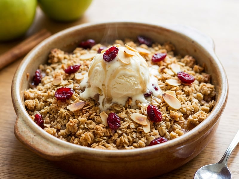 Apple Crumble with Vanilla Ice Cream