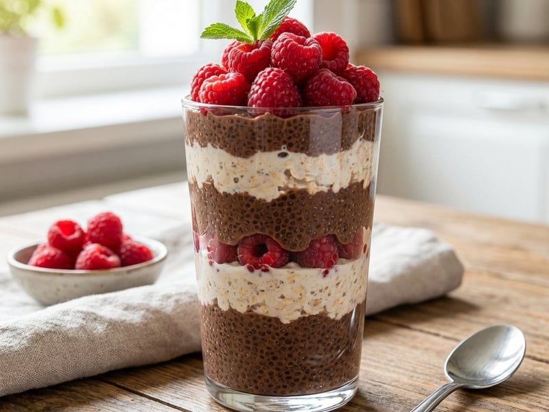 Schoko-Chia-Pudding mit Overnight Oats