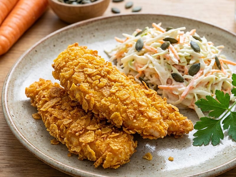 Chicken Nuggets with Coleslaw Salad