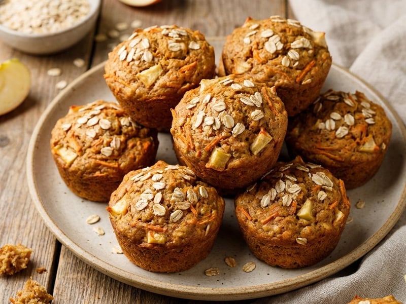 Juicy Carrot-Apple Muffins | Sugar-Free & Gluten-Free