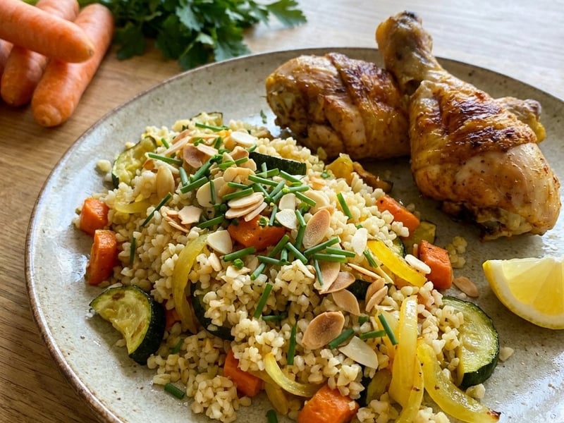 Roasted Chicken with Bulgur Salad | Healthy & Light