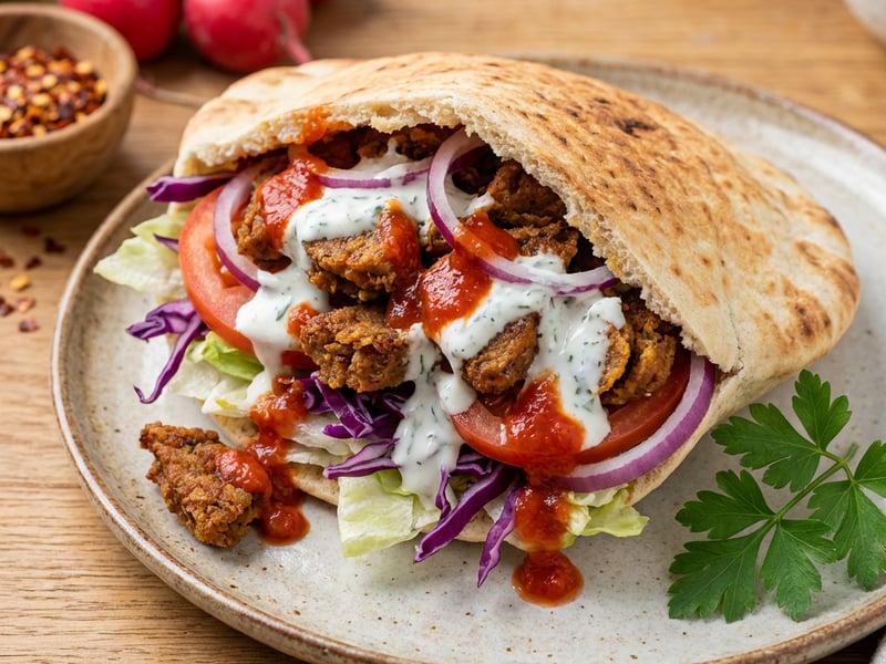 Plant-based Döner with two sauces