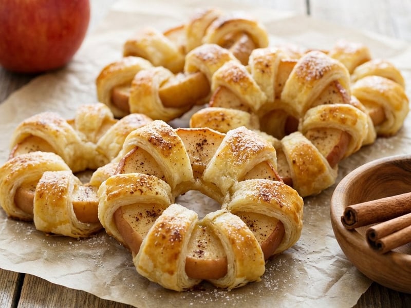 Apfelringe im Blätterteig | Schneller Snack