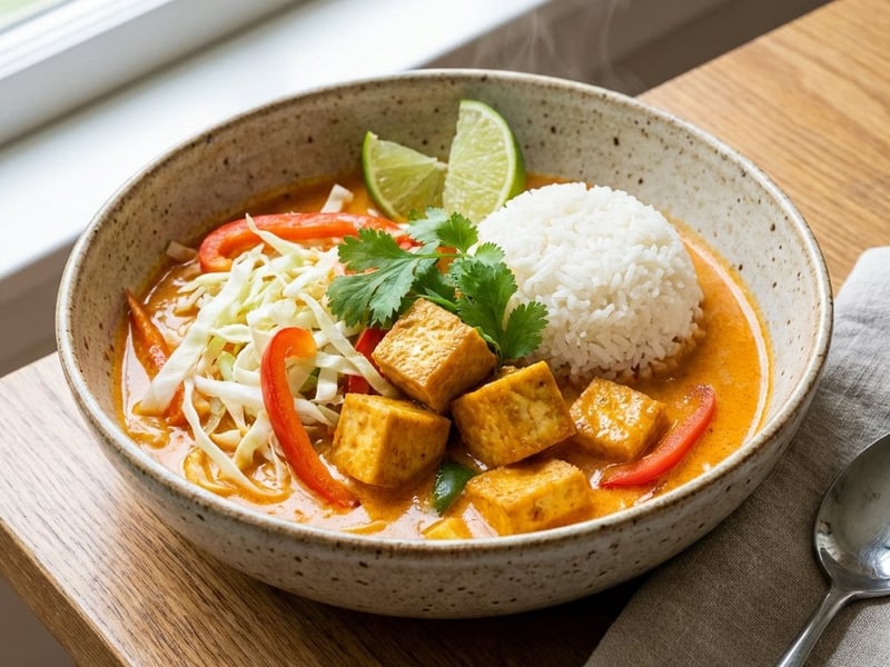 Thai Coconut Curry with Vegetables and Rice