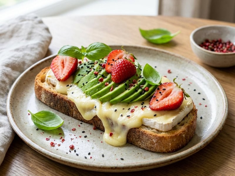 Toast mit Camembert und Erdbeeren | Gourmet-Snack