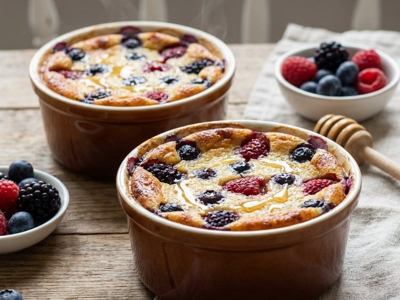Clafoutis mit Waldbeeren | Gesunder französischer Nachtisch