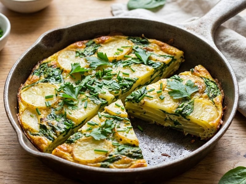 Potato Frittata with Spinach