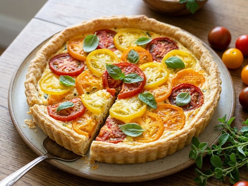 Herzhafte Tomaten-Ricotta-Tarte mit frischen Kräutern