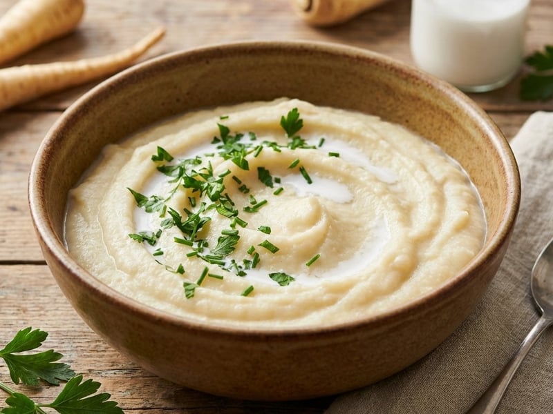 Creamy Parsley Root Puree with Coconut Milk