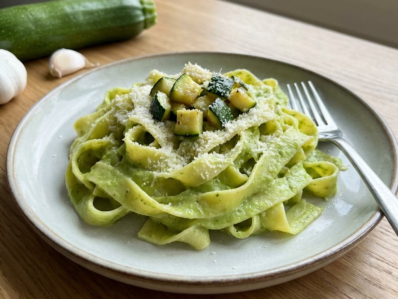 Noodles with Zucchini Pesto (for Children)