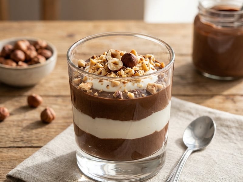 Milchdessert mit Haselnüssen & Schokolade