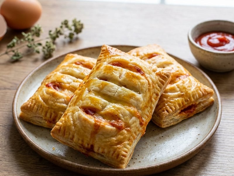 Pizza-Häppchen mit Schinken und Käse
