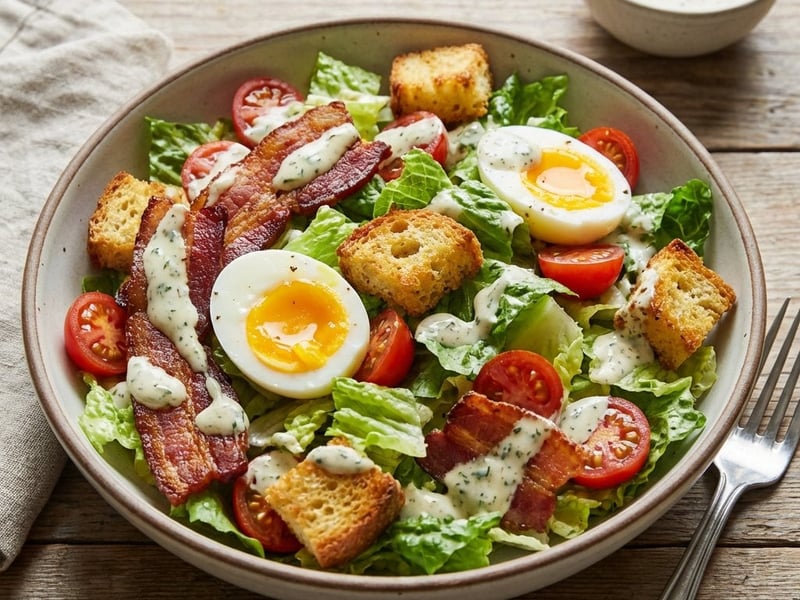 Crispy BLT Salad with Egg and Bacon | Quick Recipe