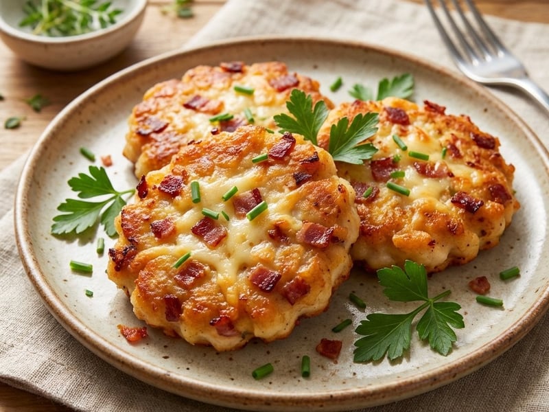 Hearty Chicken Patties with Smoked Cheese