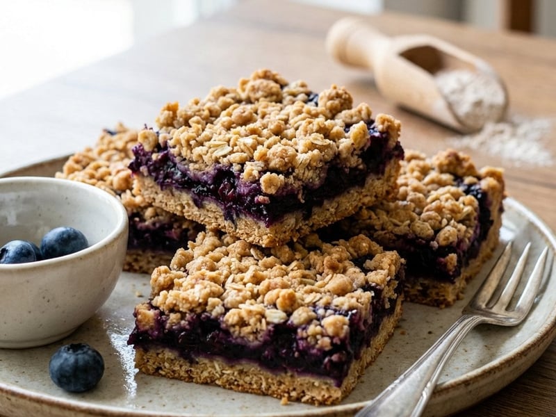 Blueberry Cake Slices with Whole Spelt