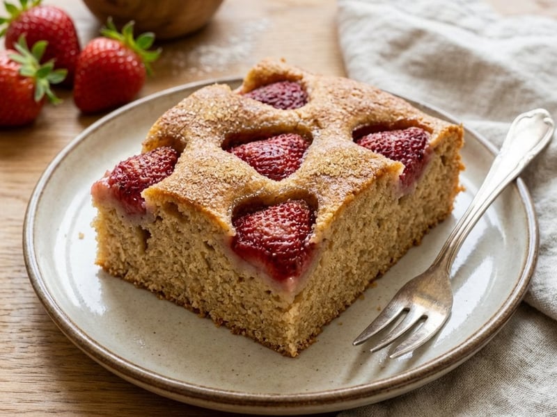 Erdbeerkuchen vom Blech mit Dinkelmehl