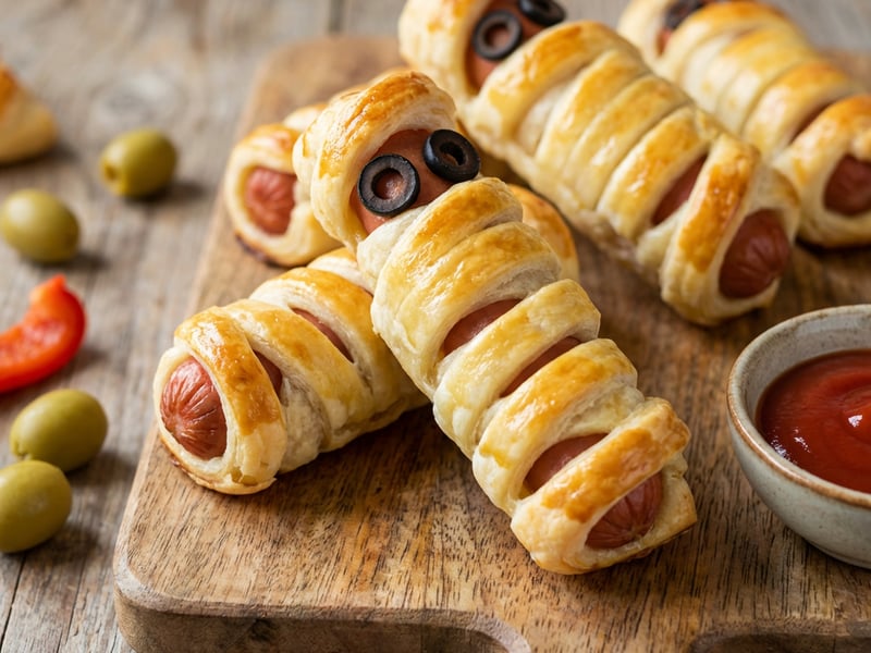 Puff Pastry Mummies