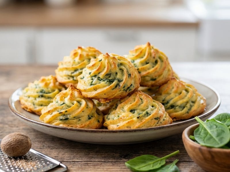 Spinach-Cheese Duchess Potatoes | Savory Snack