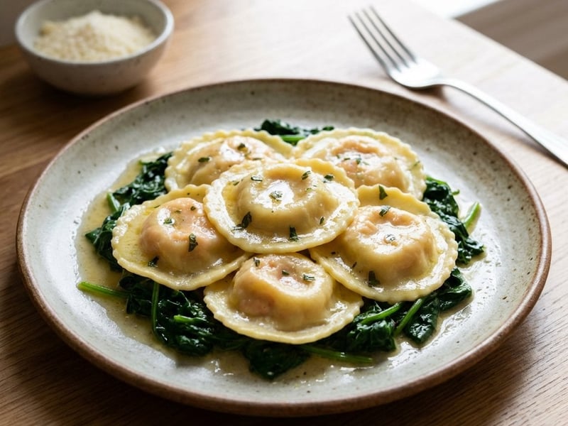 Hausgemachte gefüllte Pasta mit Lachs und Ricotta