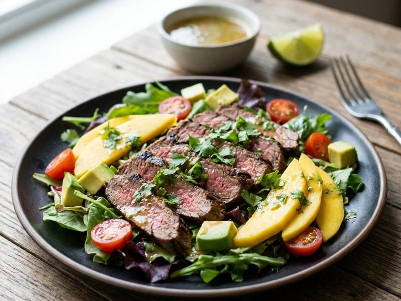 Thailändischer Flank Steak Salat mit Mango & Avocado