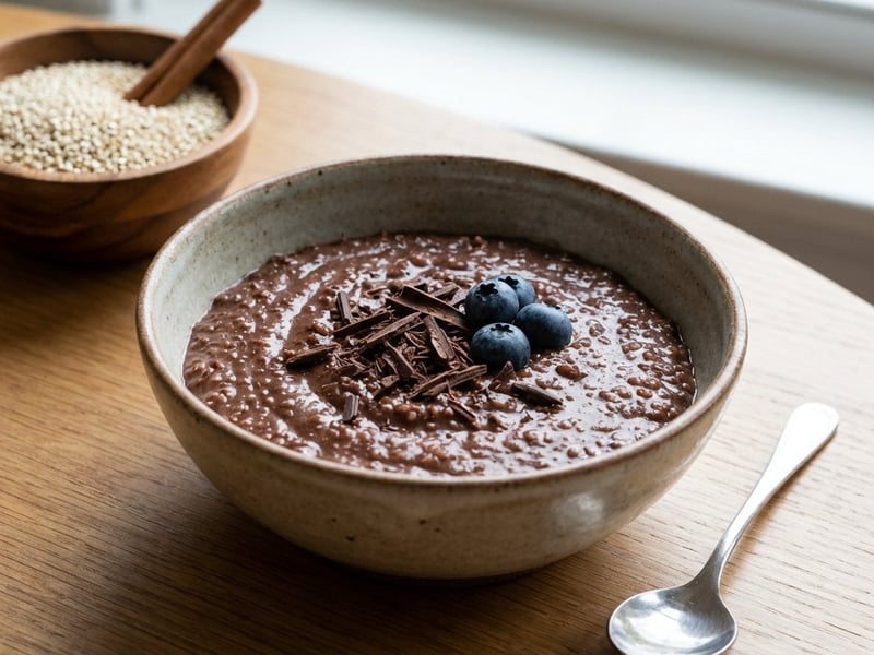 Quinoa Breakfast Porridge with Chocolate & Berries