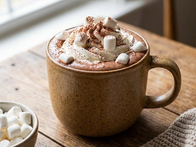 Hot Chocolate with Cream and Marshmallows