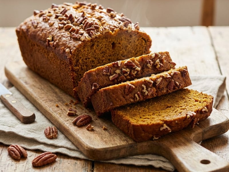 Süßes Kürbisbrot mit Pekannüssen