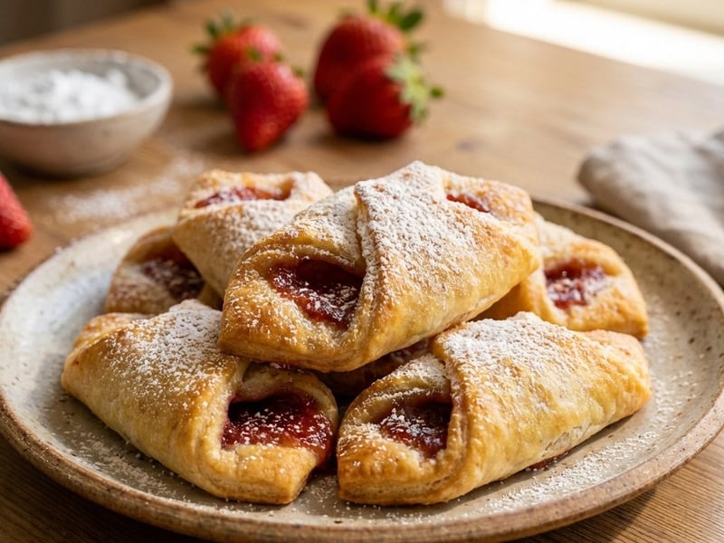 Strawberry Quark Pockets | Fruity Pastries