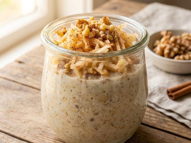Apple Walnut Overnight Oats | Healthy Breakfast